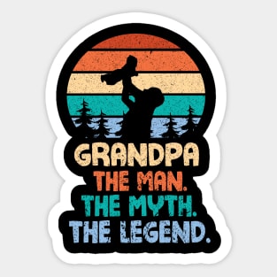 Grandpa The Man The Myth The Legend Happy Parent Father Independence July 4th Summer Day Vintage Sticker